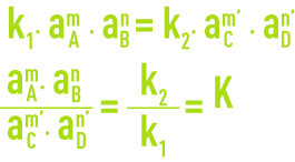 Formule : loi action de masse - v1=v2