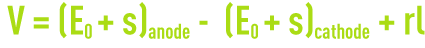 Formule : Tension électrolyse