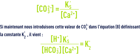 Formule : pHS - équilibre calcocarbonique