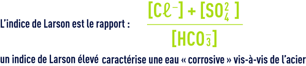 Formule : indice de Larson - eau corrosive