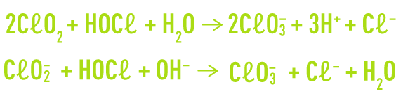 Formule : chlore sous forme acide hypochloreux oxydation