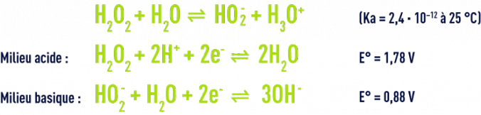 Formule : peroxyde hydrogène en milieu acide et basique