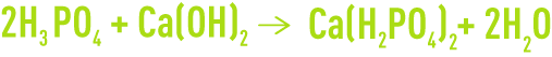 Formule : précipitation par la chaux (dihydrogéno-phosphate de calcium)