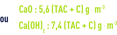 Formule : Dose chaux - TH-TAC positif