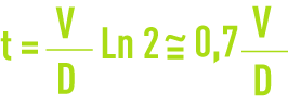 Formule : Circuit semi-ouvert - temps de résidence t