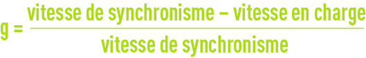 formule :  Vitesse des moteurs asynchrones à vide - En charge