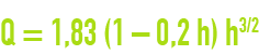 Formule : déversoirs - formule simplifiée de Francis