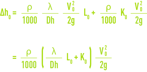 Formule : Pertes de charge pour un fluide quelconque - écoulement turbulent