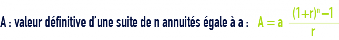 formule : algèbre - arthmétique - annuités
