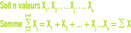 formule : statistiques - somme