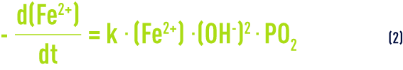 Formule : élimination du fer - oxydation du fer / cinétique