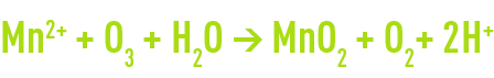 Formule : Oxydation par l’ozone -oxydation de l’ion manganeux